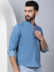 Denim Casual Shirt for Men - SF_922Light-Blue_S