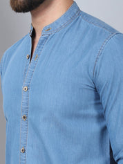 Denim Casual Shirt for Men - SF_922Light-Blue_S