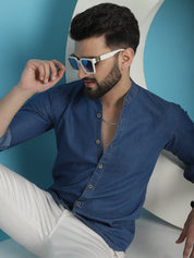 Denim Casual Shirt for Men - SF_922Blue_S