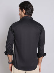 Embroidered Cotton Casual Shirt For Men - SF_9002Black_S