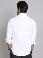 Embroidered Cotton Casual Shirt For Men - SF_9001White_S