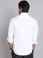 Embroidered Cotton Casual Shirt For Men - SF_9002White_S