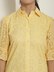 Embroidered Cotton Dress for Women - JND_2021Yellow_XS