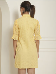 Embroidered Cotton Dress for Women - JND_2021Yellow_XS