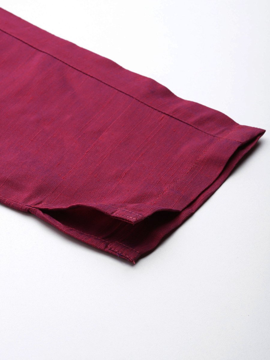 Embroidered Cotton Women Silk Flared kurta,pant with dupatta set - JOKS_D8P_1517_Pink_S