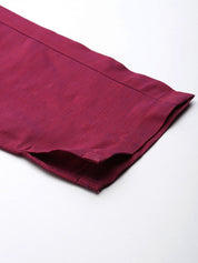 Embroidered Cotton Women Silk Flared kurta,pant with dupatta set - JOKS_D8P_1517_Pink_S