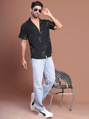 Embroidered Half Sleeve Cotton Shirt for Men - SF_9040Black_S