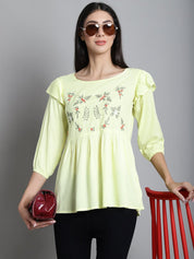 Embroidered Stylish Top - JNT_2019Lemon_XS