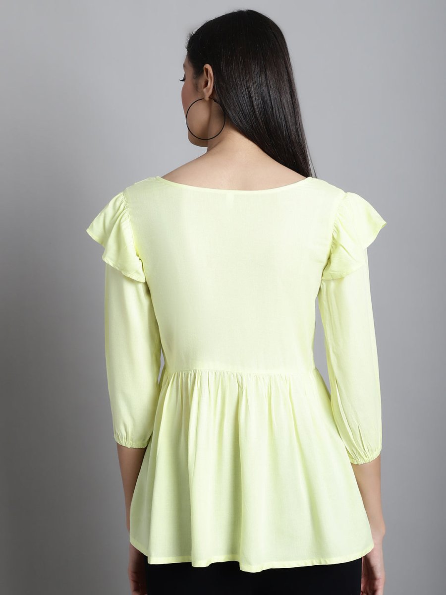 Embroidered Stylish Top - JNT_2019Lemon_XS