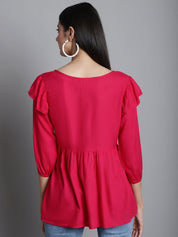 Embroidered Stylish Top - JNT_2019Red_XS