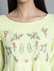 Embroidered Stylish Top - JNT_2019Lemon_XS
