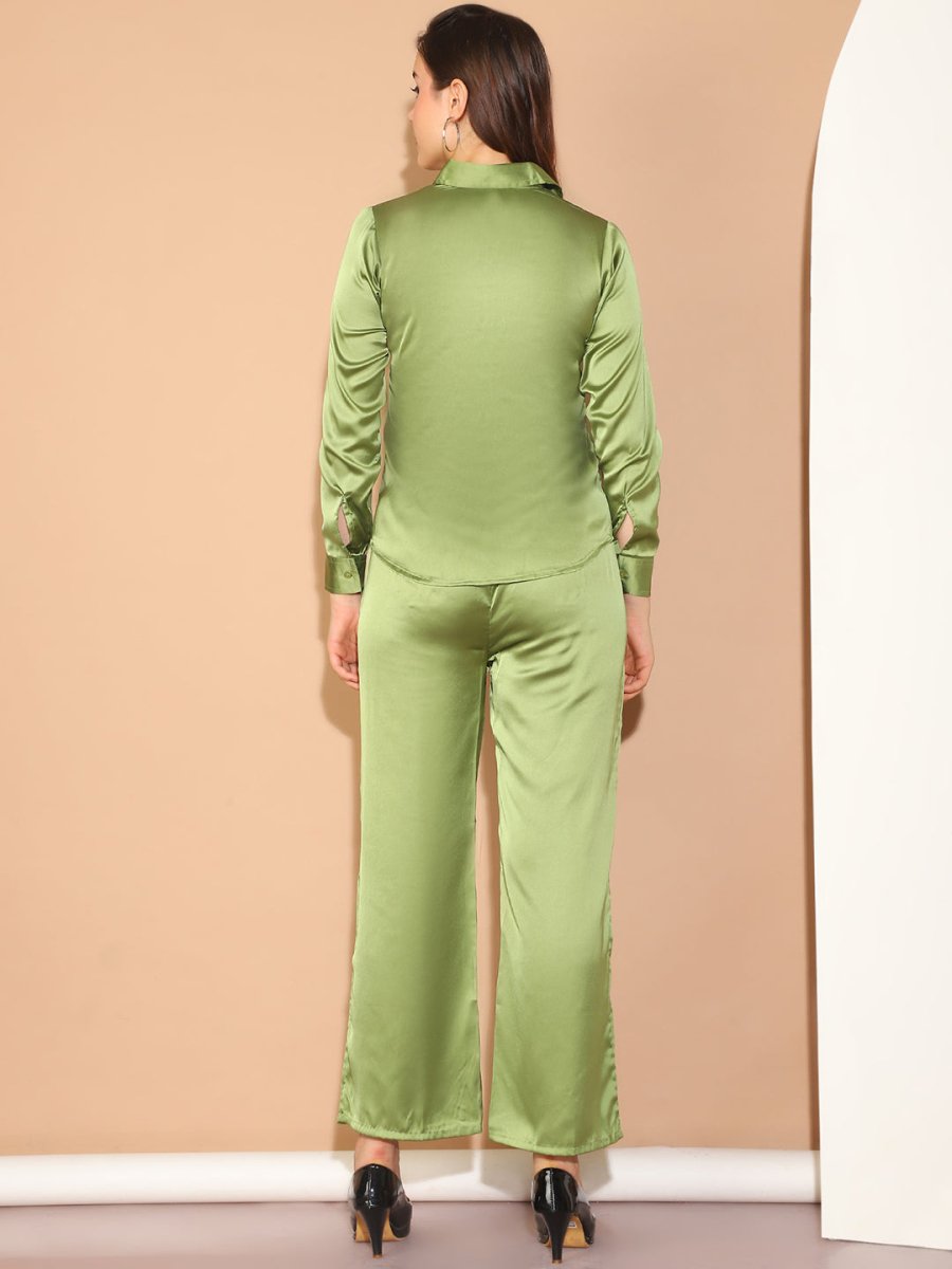 Embroidered Top and Palazzo Co-ords Set for Women - JNCS_3011Green_XS