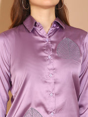 Embroidered Top and Palazzo Co-ords Set for Women - JNCS_3011Purple_XS