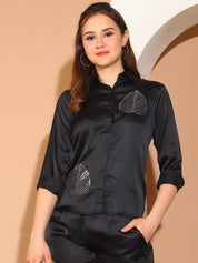 Embroidered Top and Palazzo Co-ords Set for Women - JNCS_3011Black_XS