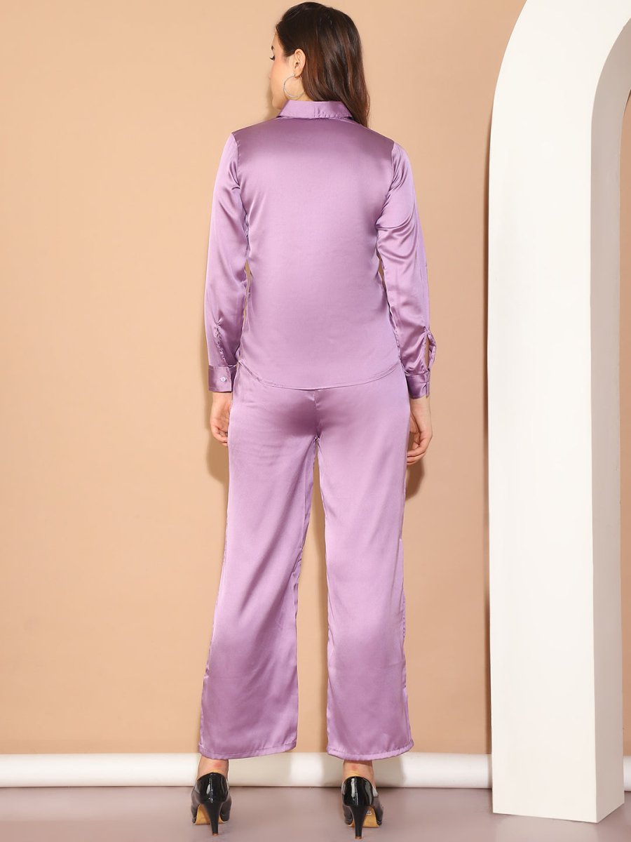 Embroidered Top and Palazzo Co-ords Set for Women - JNCS_3011Purple_XS