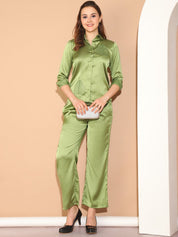 Embroidered Top and Palazzo Co-ords Set for Women - JNCS_3011Green_XS