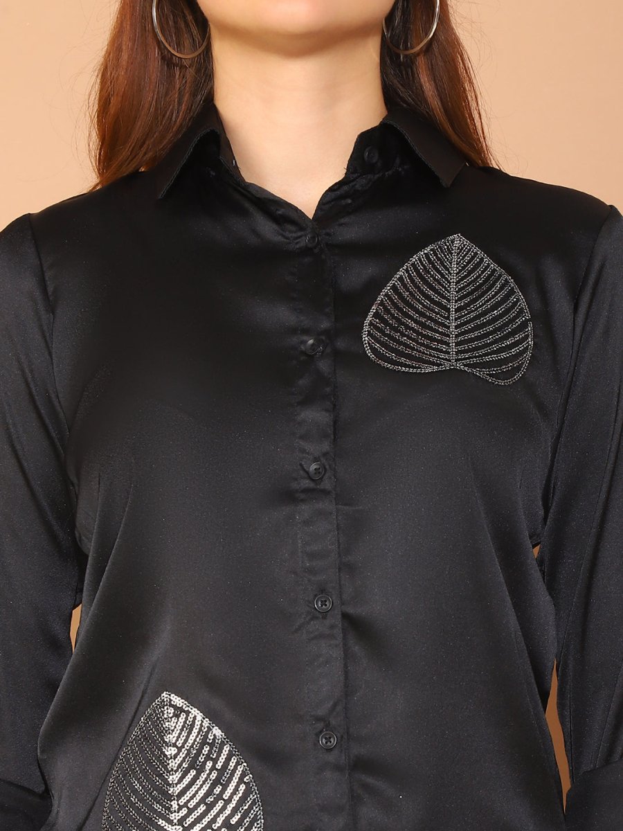 Embroidered Top and Palazzo Co-ords Set for Women - JNCS_3011Black_XS
