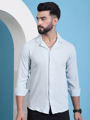 Firozi Self Design Cotton Formal Shirt for Men - SF_904Firozi_S