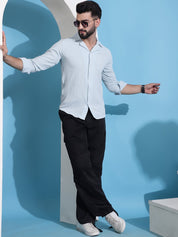 Firozi Self Design Cotton Formal Shirt for Men - SF_904Firozi_S
