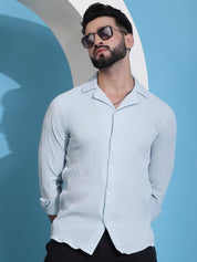 Firozi Self Design Cotton Formal Shirt for Men - SF_904Firozi_S
