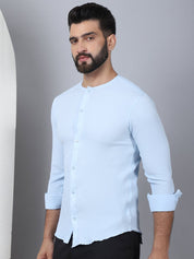 Firozi Self Design Cotton Formal Shirt for Men - SF_963Firozi_S
