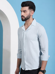 Firozi Self Design Cotton Formal Shirt for Men - SF_904Firozi_S