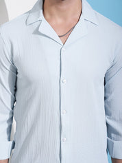 Firozi Self Design Cotton Formal Shirt for Men - SF_904Firozi_S