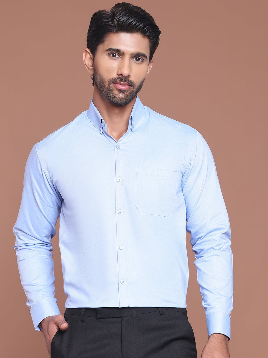 Firozi Solid Cotton Formal Shirt for Men - SF_9042Firozi_S