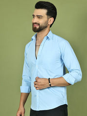 Firozi Solid Cotton Formal Shirt for Men - SF_9050Firozi_S