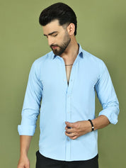 Firozi Solid Cotton Formal Shirt for Men - SF_9050Firozi_S