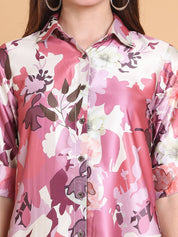 Floral Print A-Line Mini Dress for Women - JND_1042Pink_XS