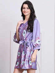 Floral Printed Above Knee Dress for Women - JND_1040Purple_XS