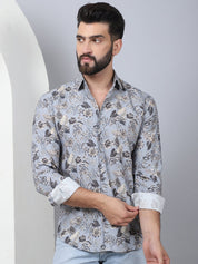 Floral Printed Casual Shirt For Men - SF_957Grey_S