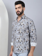 Floral Printed Casual Shirt For Men - SF_957Grey_S