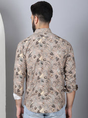 Floral Printed Casual Shirt For Men - SF_957Beige_S