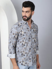 Floral Printed Casual Shirt For Men - SF_957Grey_S