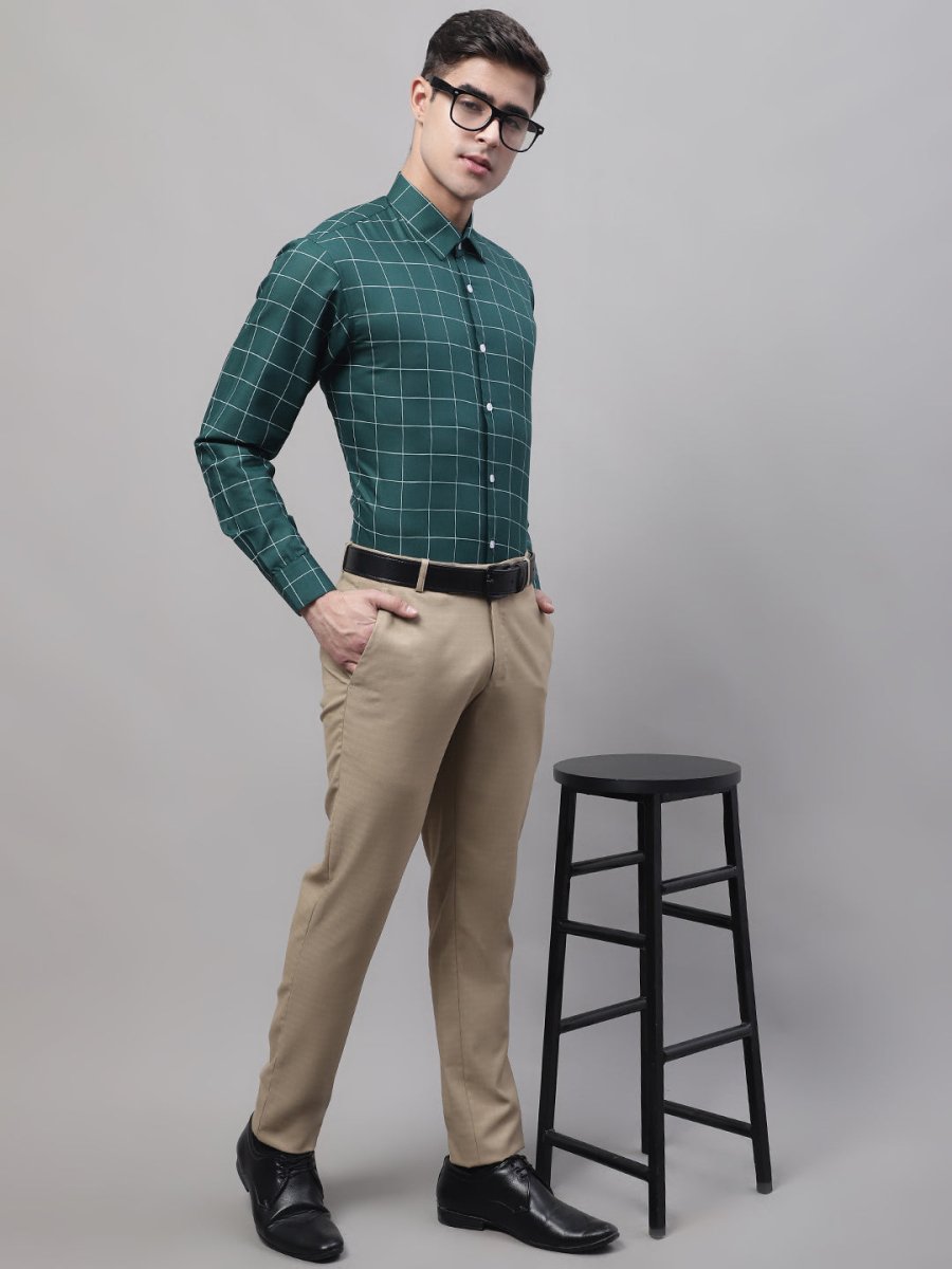 Green Checked Cotton Shirt for Men - SF_742Green_S