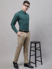 Green Checked Cotton Shirt for Men - SF_742Green_S