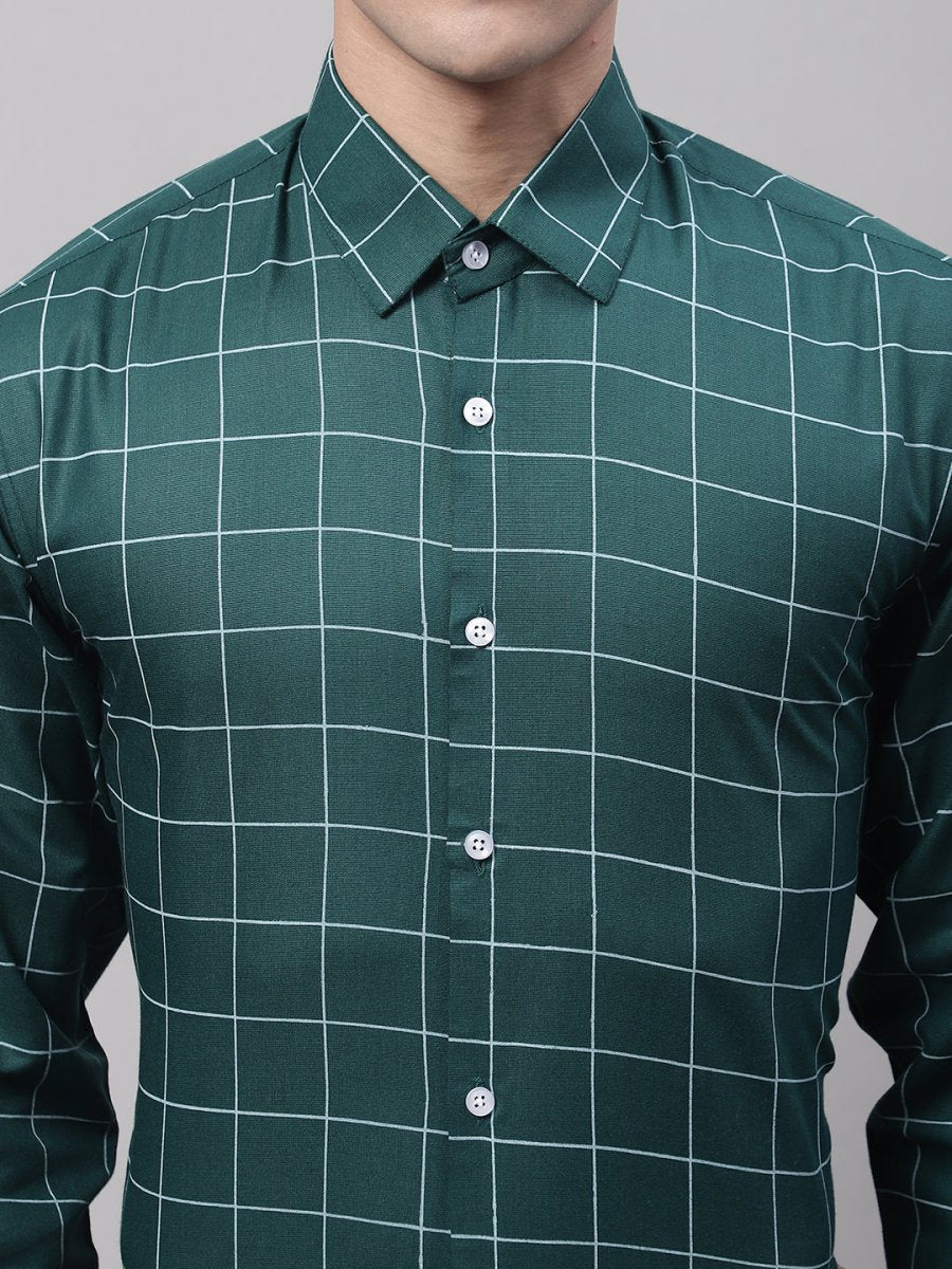 Green Checked Cotton Shirt for Men - SF_742Green_S
