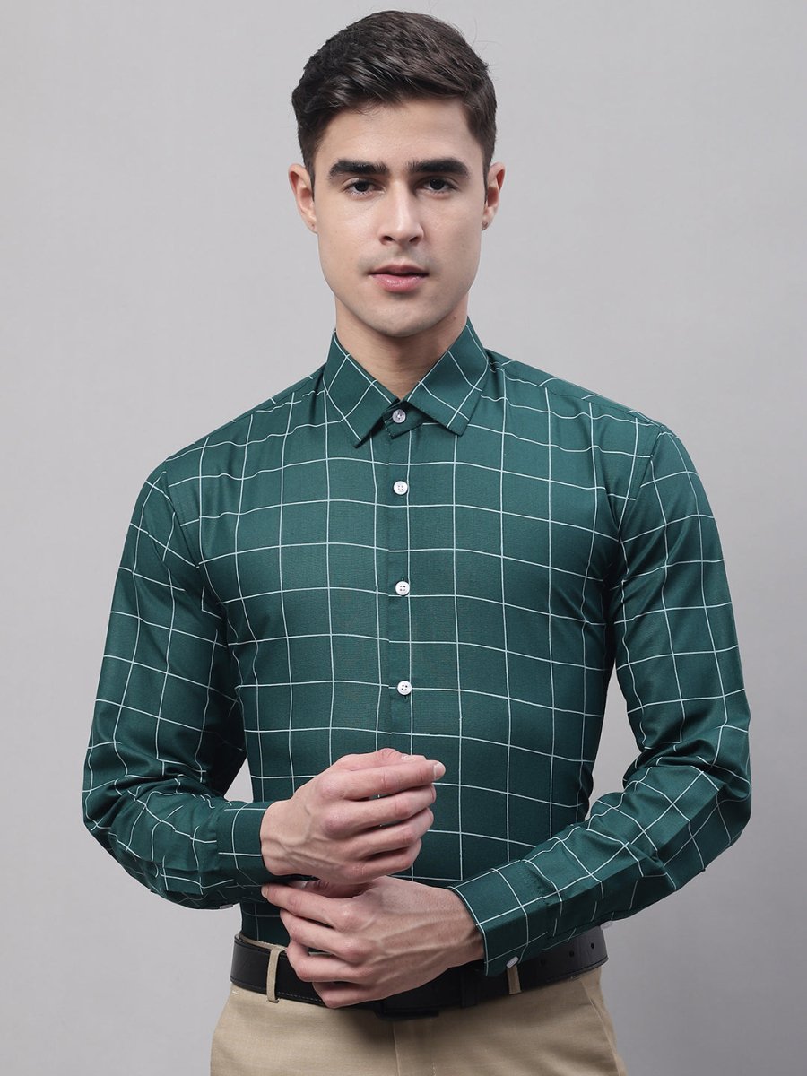 Green Checked Cotton Shirt for Men - SF_742Green_S