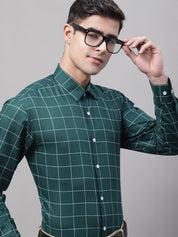 Green Checked Cotton Shirt for Men - SF_742Green_S
