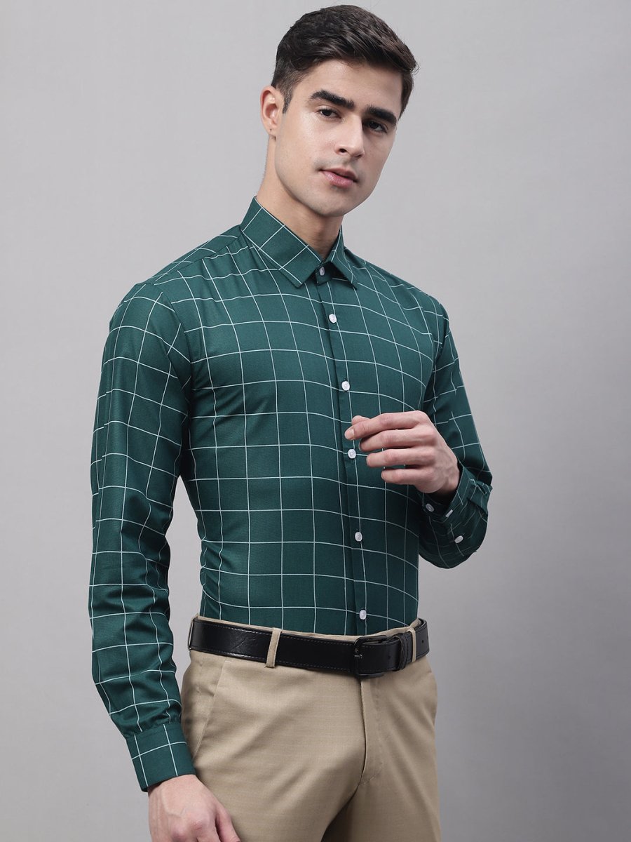 Green Checked Cotton Shirt for Men - SF_742Green_S
