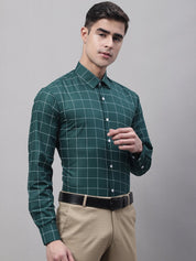 Green Checked Cotton Shirt for Men - SF_742Green_S