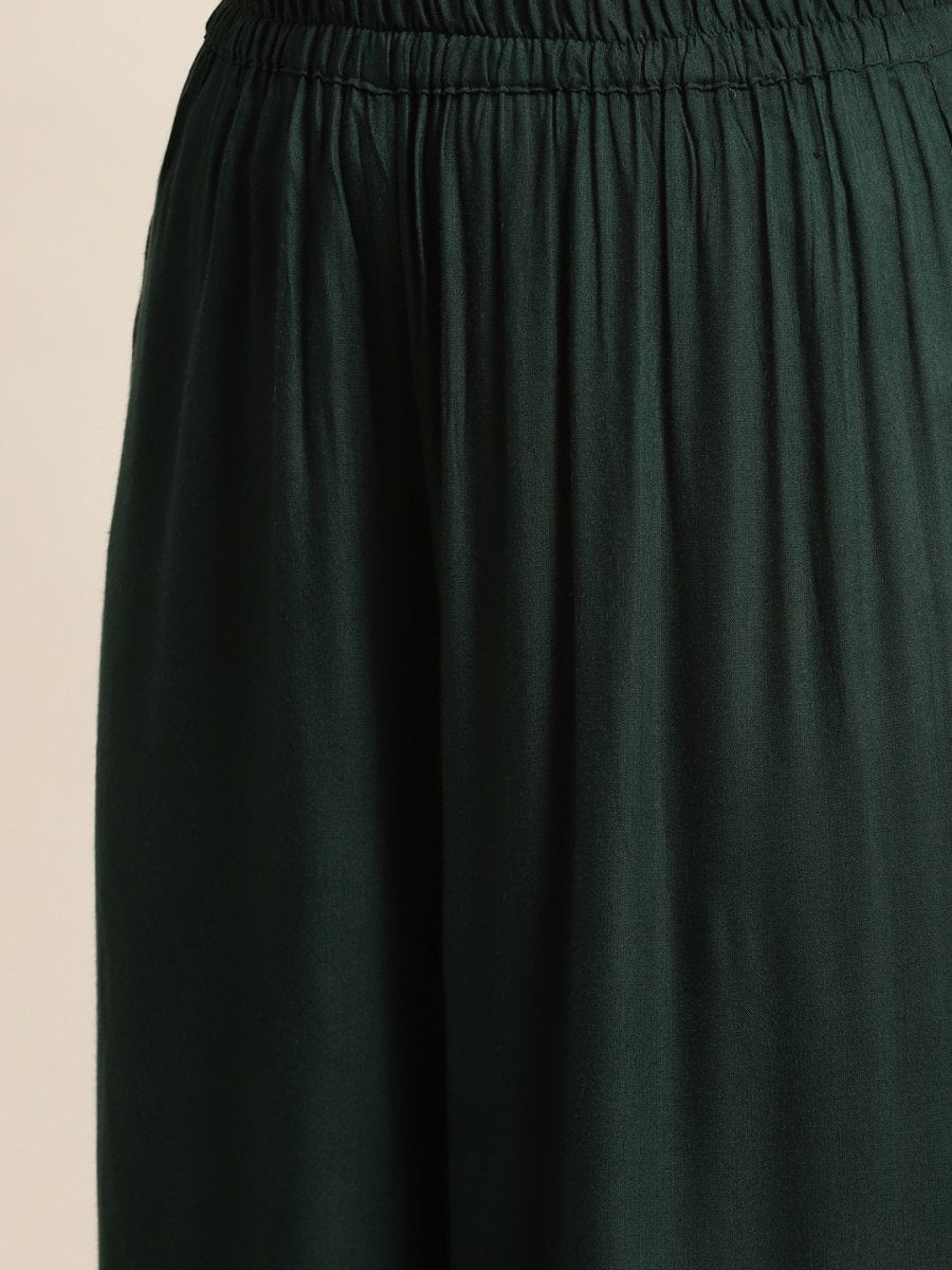 Green Embroidered Women Kurta with Sharara - JOKPS_1448_Green_S