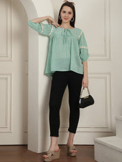 Green Peplum Women's Top - JNT_2023Green_XS