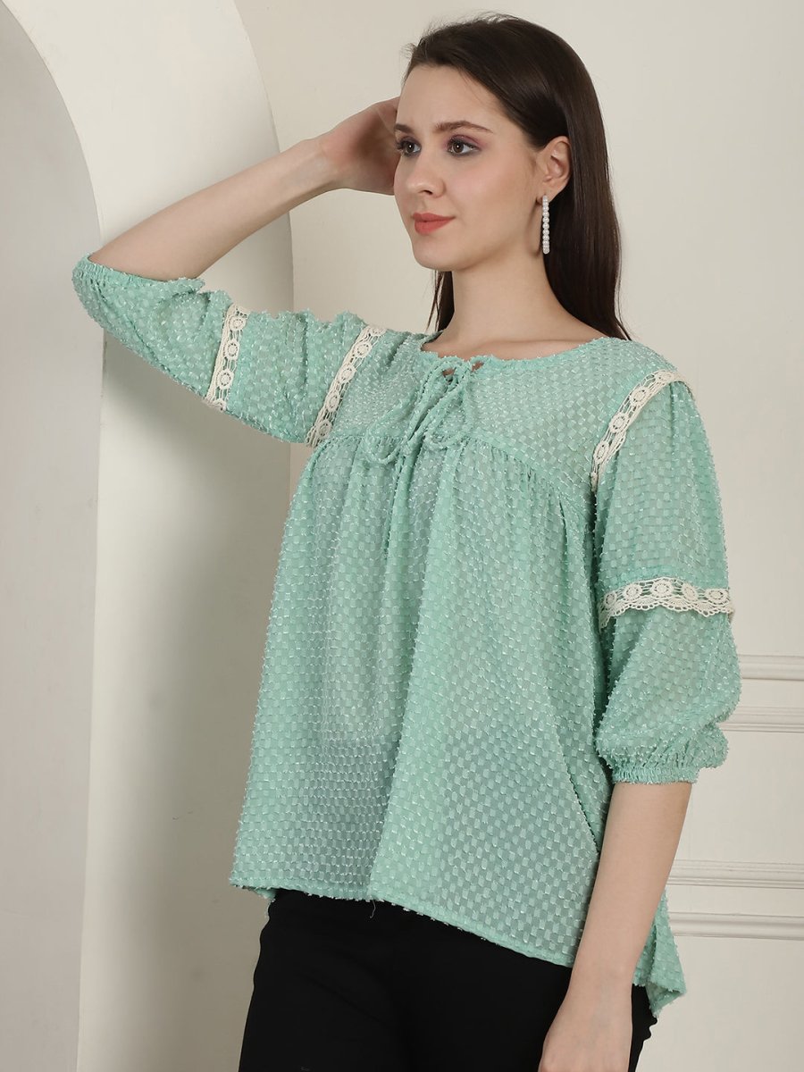 Green Peplum Women's Top - JNT_2023Green_XS