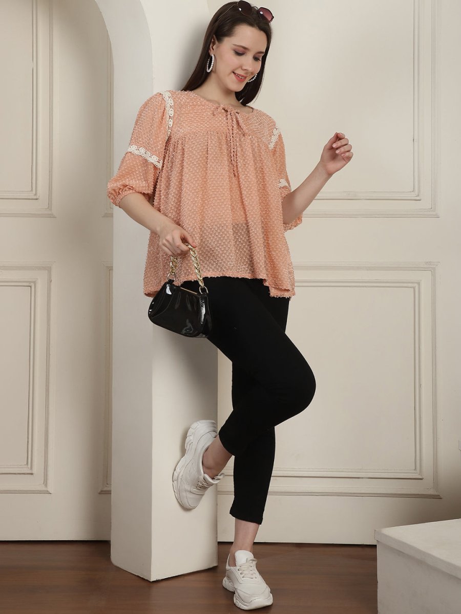 Green Peplum Women's Top - JNT_2023Peach_XS