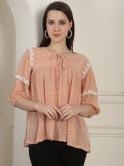 Green Peplum Women's Top - JNT_2023Peach_XS