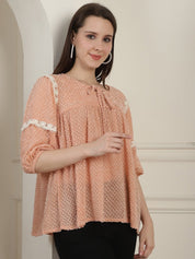 Green Peplum Women's Top - JNT_2023Peach_XS
