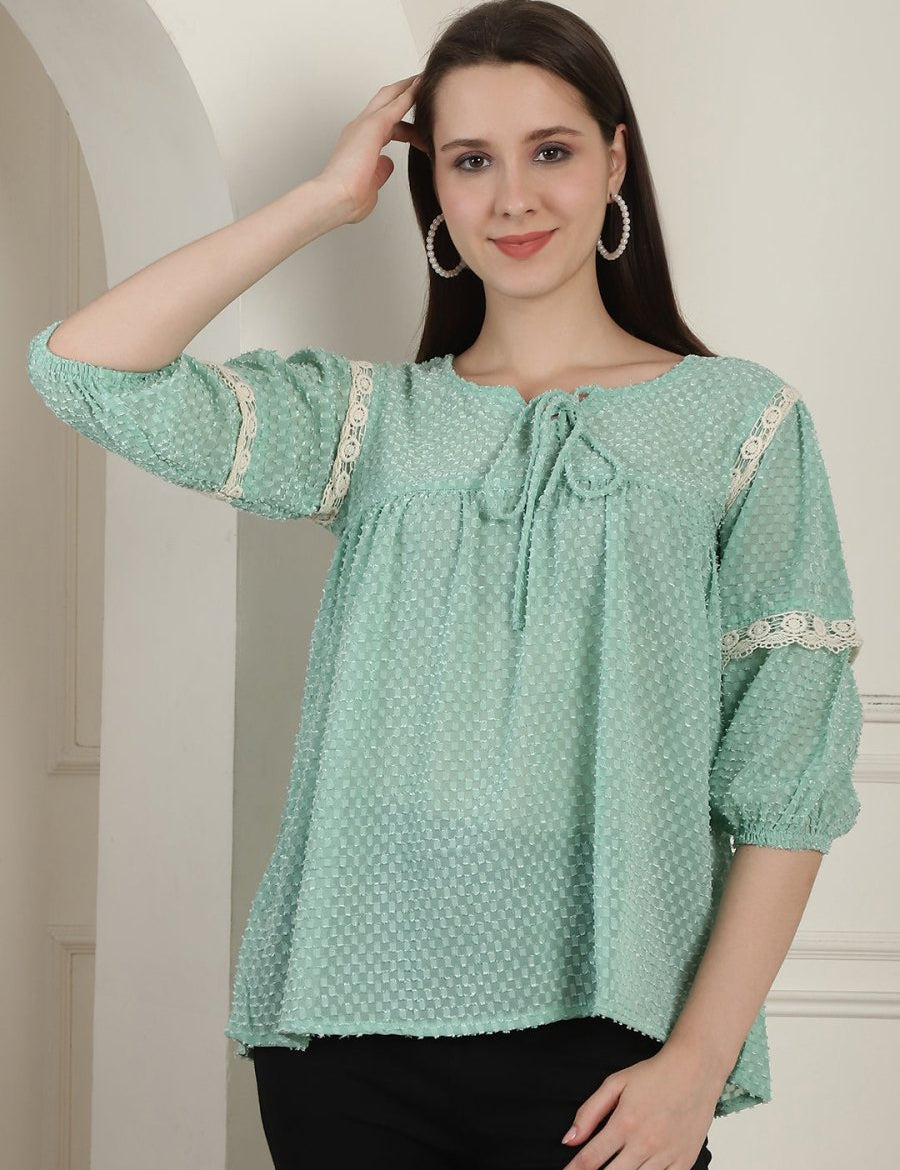 Green Peplum Women's Top - JNT_2023Green_XS